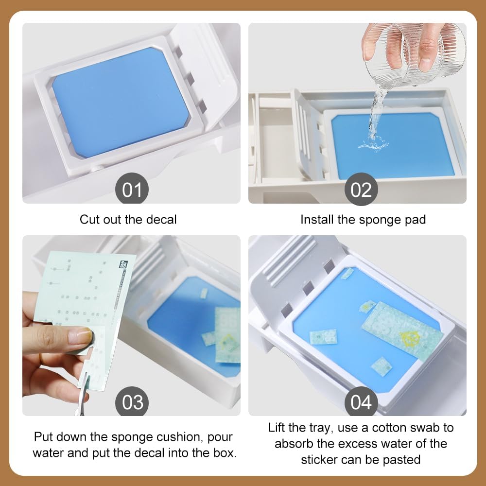 Decal Tool Box: Curved Scissors, Tweezers, Sponge