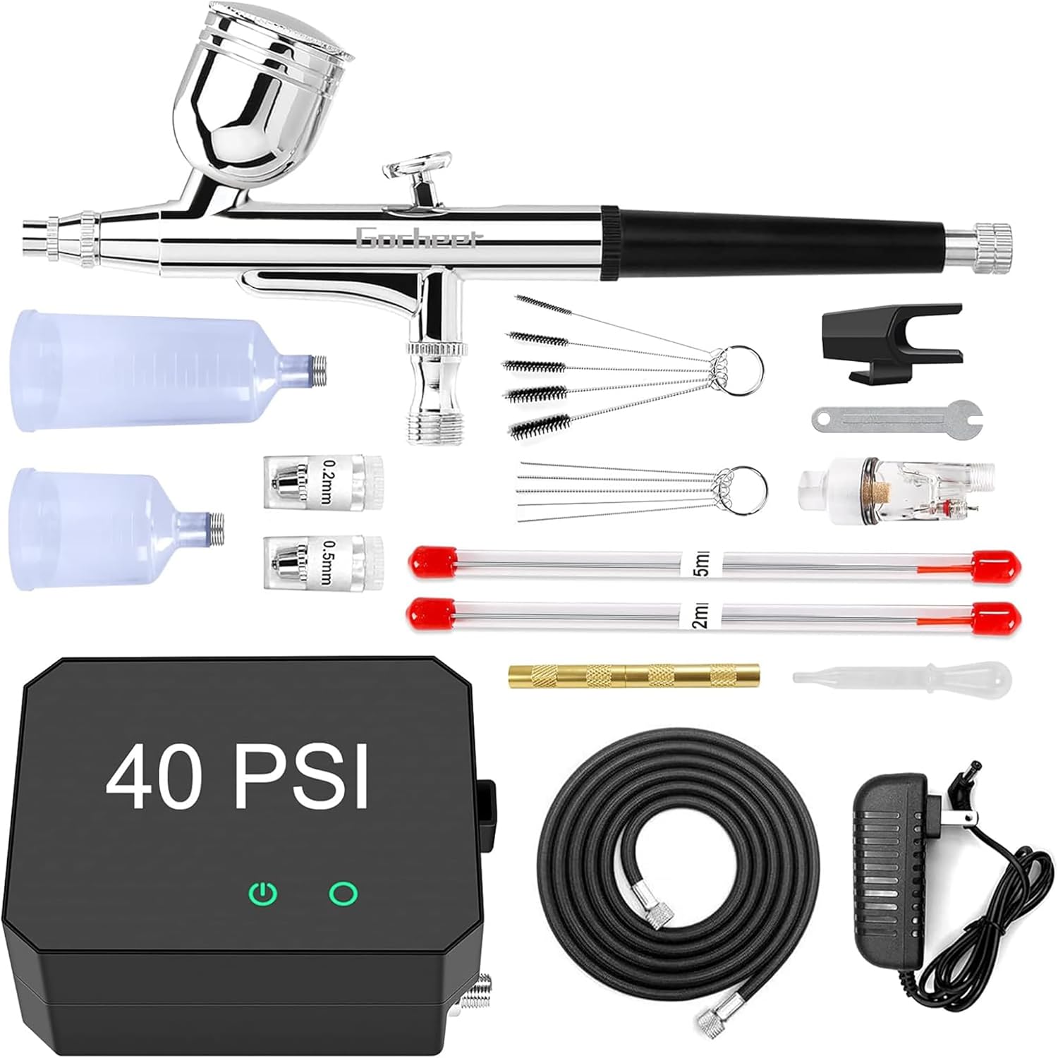 Gocheer 40 to 48 PSI Non Clogging Airbrush Kit