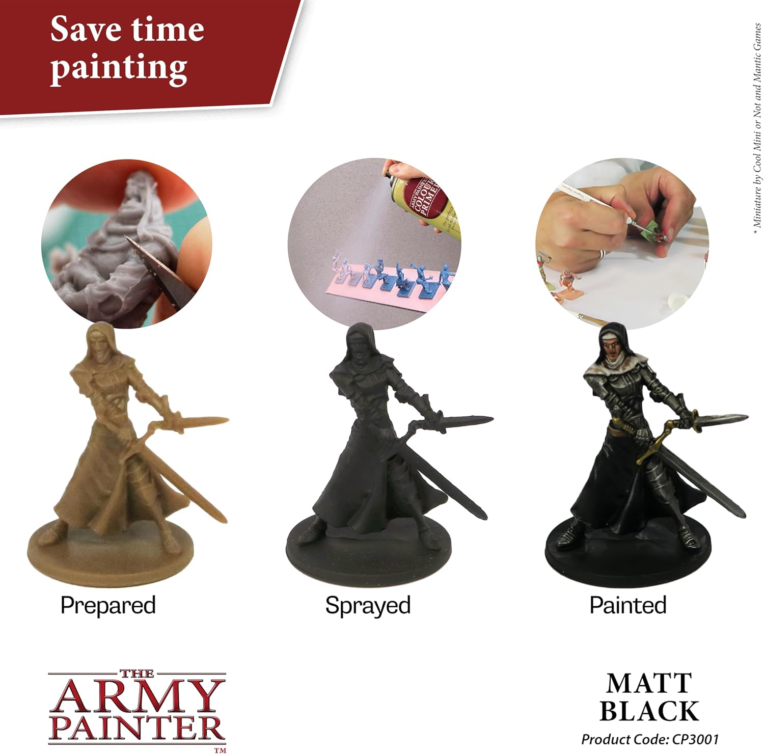 Army Painter Matt Black Spray Primer 400ml