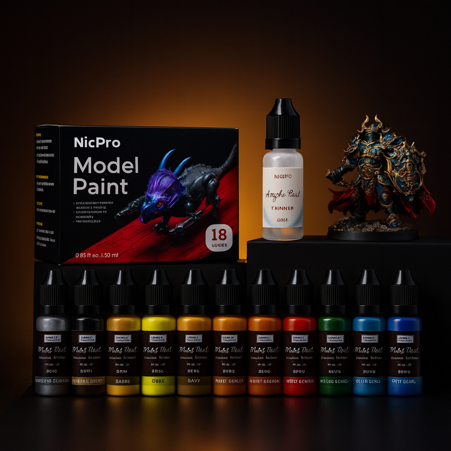 Nicpro 18 Color Model Paint Set Brush Airbrush 20ml