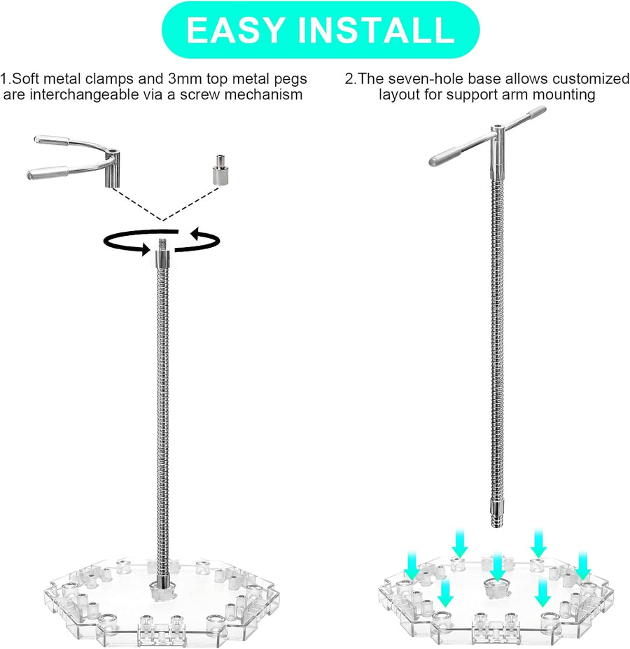6 Pack Metal Adjustable Gundam Display Stand