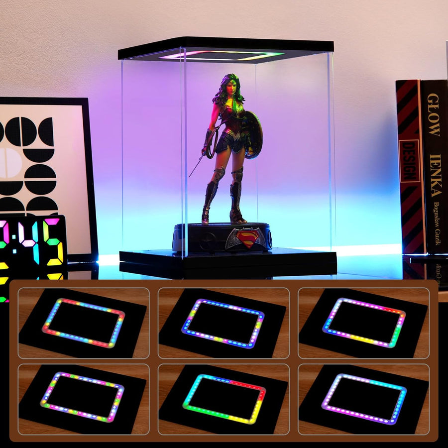 Clear Acrylic Display Case with LED Light for Gunpla
