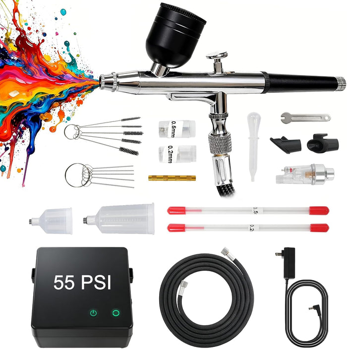 Haoguo 55 PSI Dual Action Airbrush Kit