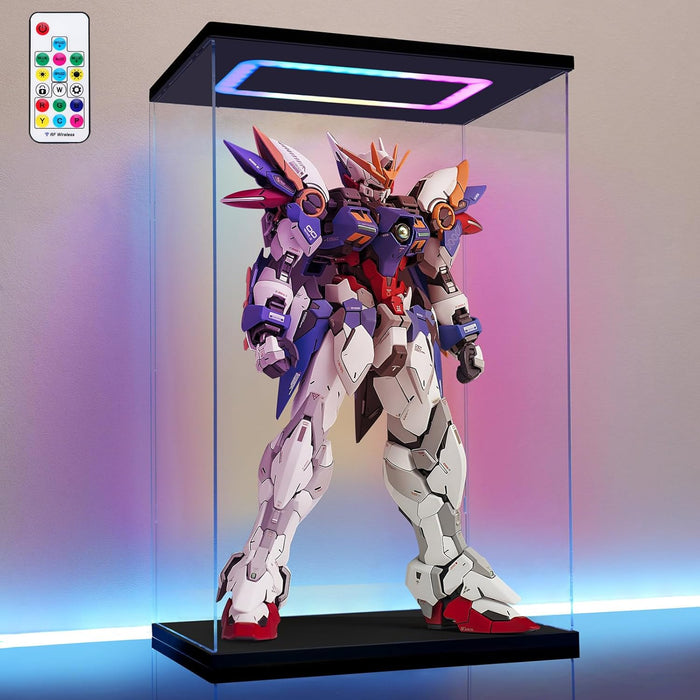 Clear Acrylic Display Case with LED Light for Gunpla