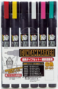 Gundam Marker Ultra Fine Set 6 Markers for Fine Detail