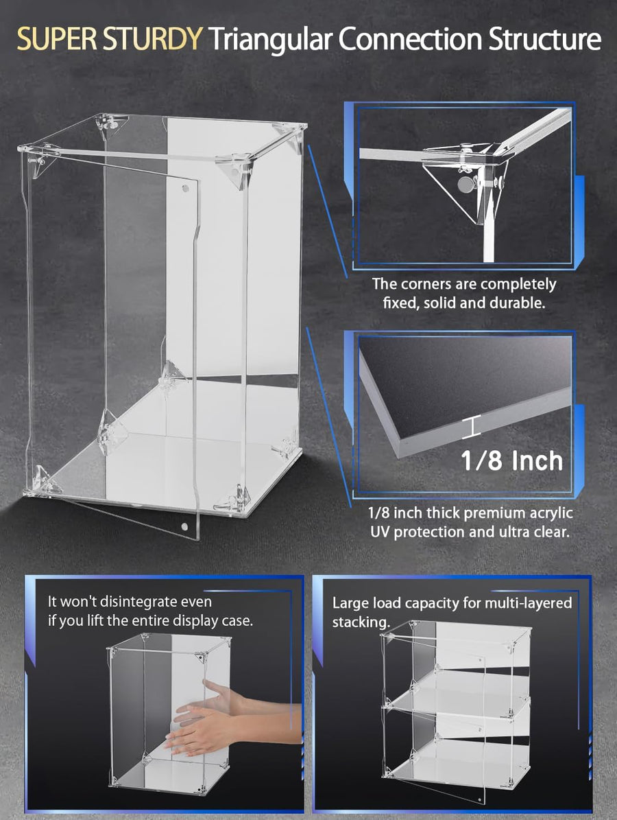 Acrylic Display Case with Mirror Back for Gunpla Models