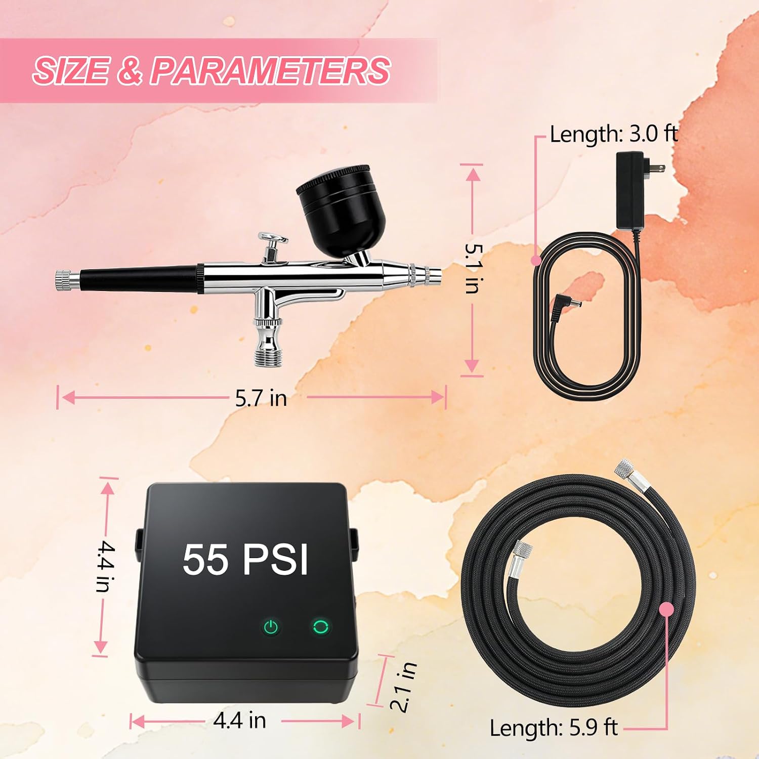 Haoguo 55 PSI Dual Action Airbrush Kit