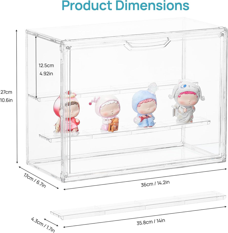 Vtopmart 2 Pack Stackable Acrylic Case for Gunpla Kits
