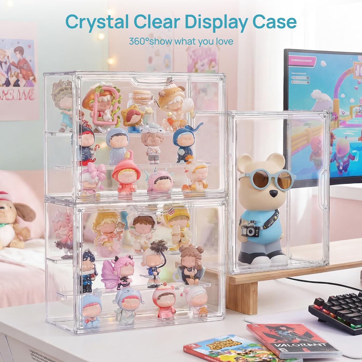 Vtopmart 2 Pack Stackable Acrylic Case for Gunpla Kits