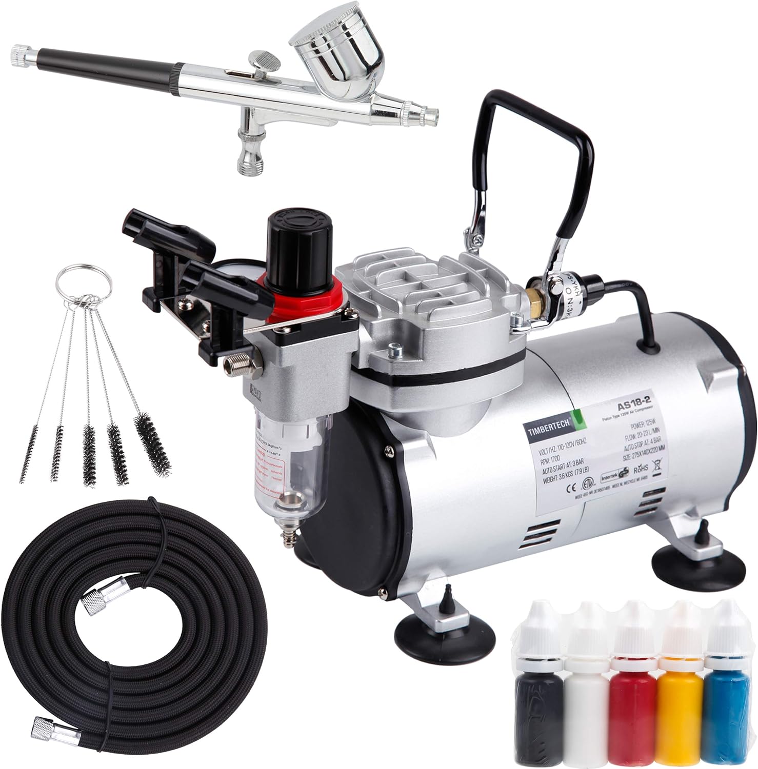 Timbertech AS18-2K Airbrush Kit with Compressor