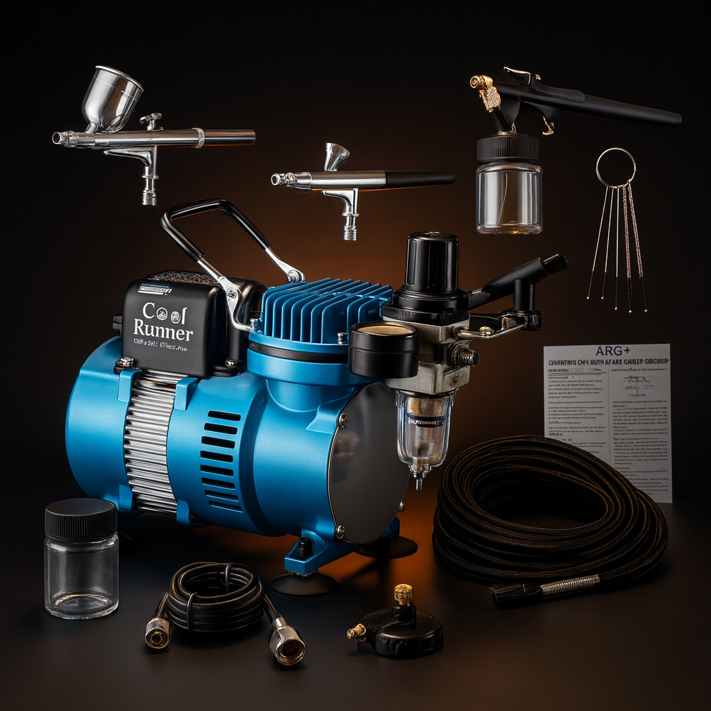 Master Cool Runner II Airbrush Kit 3 Airbrushes