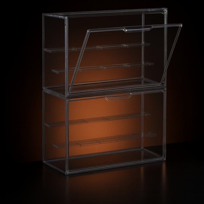 Vtopmart 2 Pack Stackable Acrylic Case for Gunpla Kits
