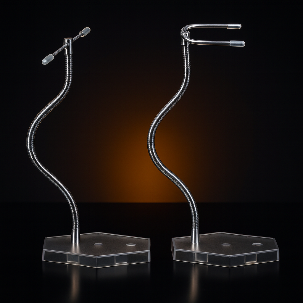 2 Pack Large Silver Stop Motion Figure Stand